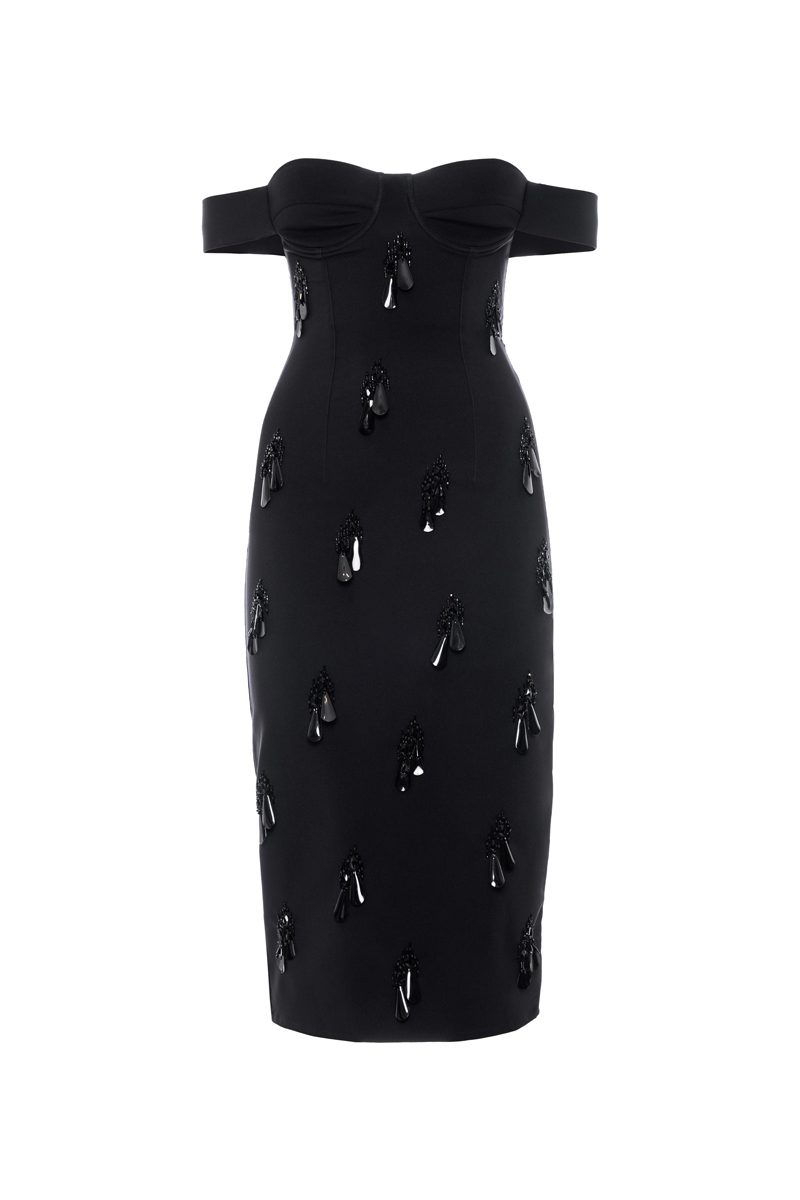 BUSTIER MIDI DRESS