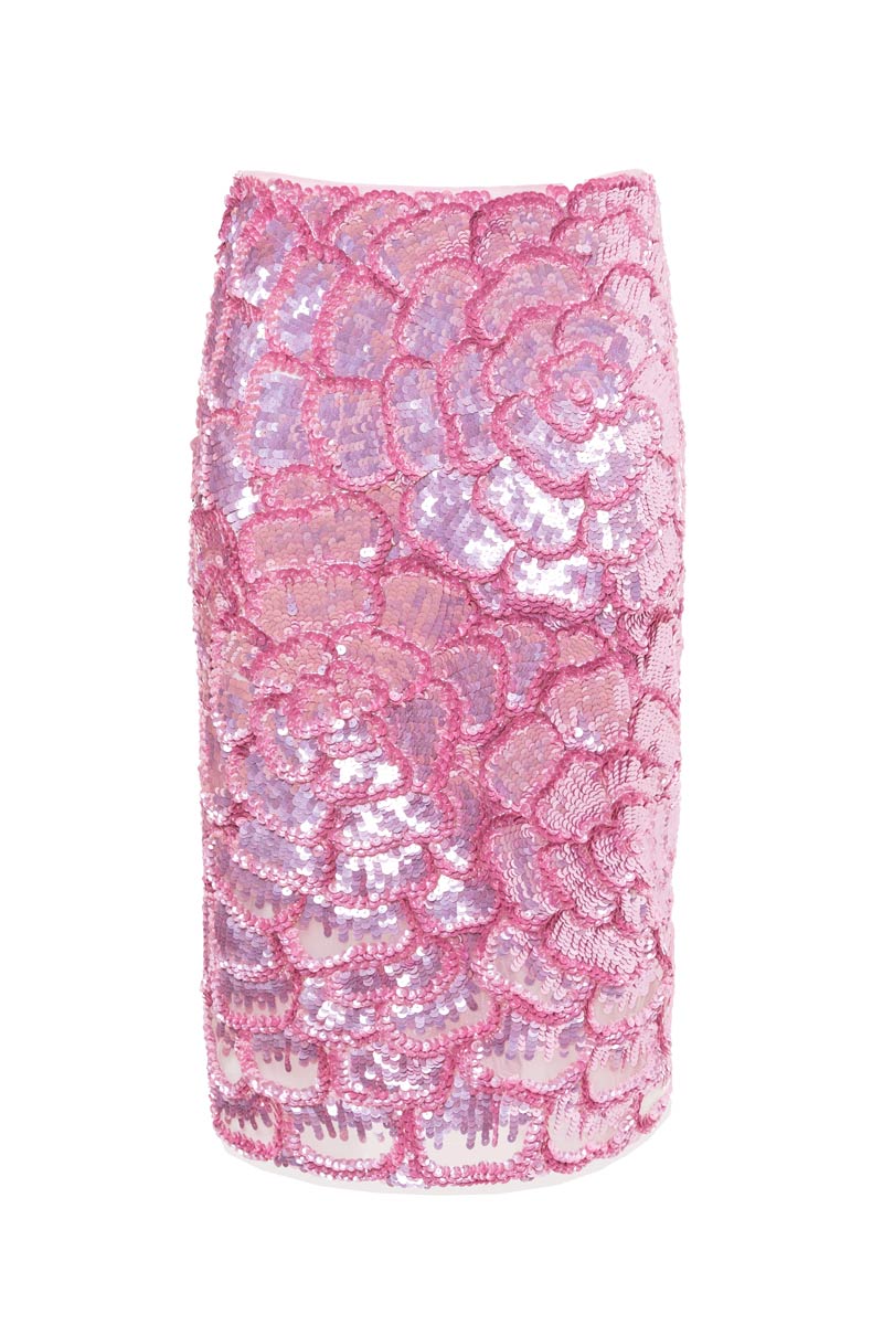 GONNA LONGUETTE PAILLETTES FIORI