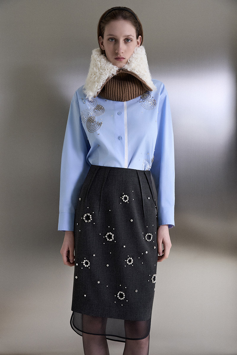 LAYERED PENCIL SKIRT