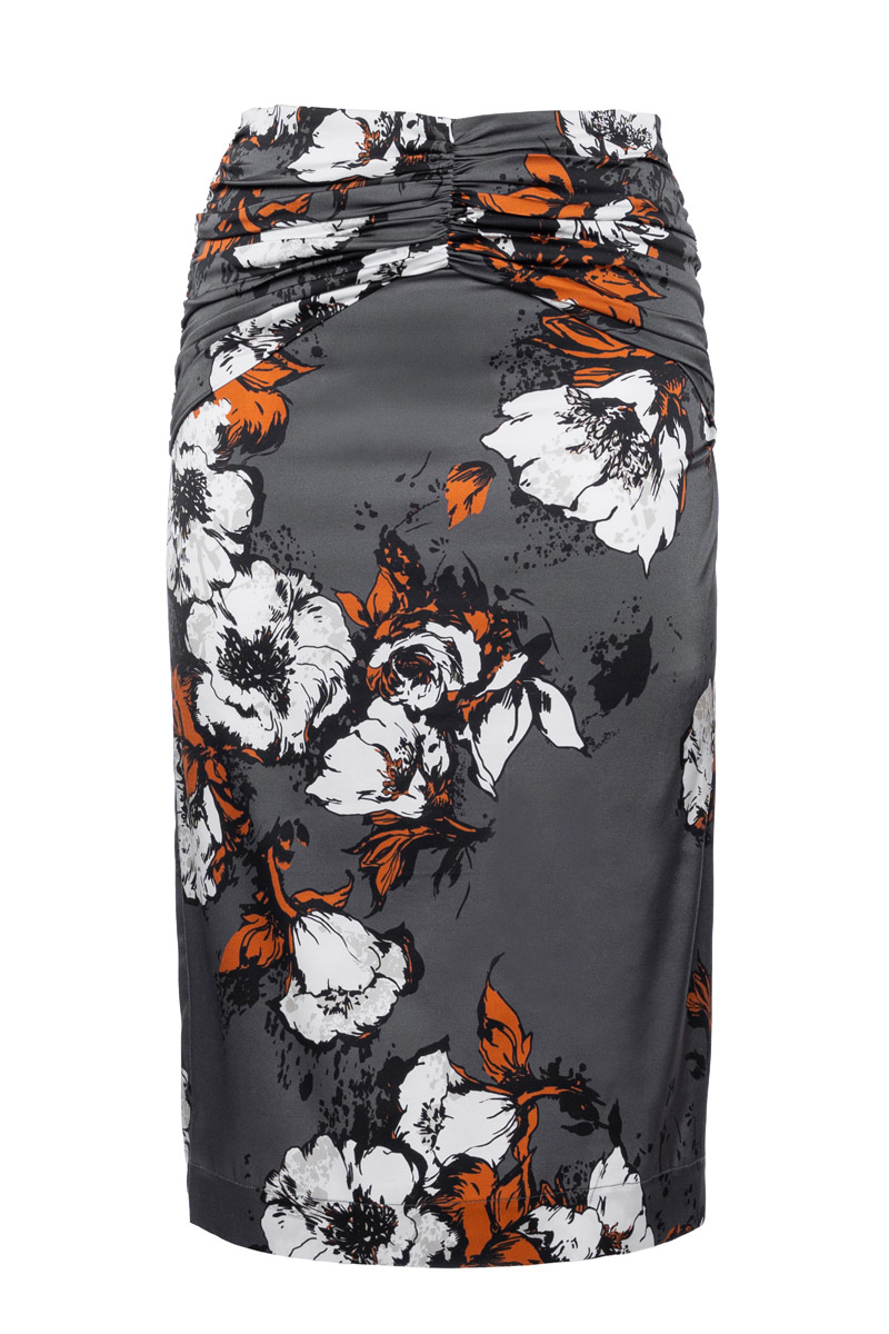 ROUCHED MIDI SKIRT